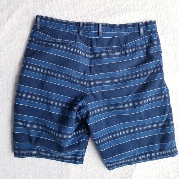 Banana Republic Striped Men's Blue Cotton Shorts - Picture 2 of 5